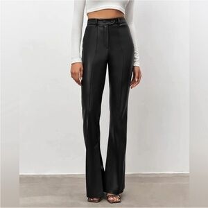 Commence High Waister Flair Faux Leather Pant XS